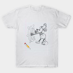 STEAMBOAT WILLIE - Sketch on notebook paper T-Shirt